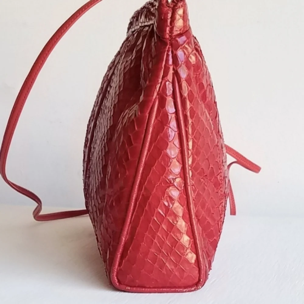 Vintage Palizzio Genuine Leather & Snakeskin Crossbody Hand Bag ⭐️⭐️ - Picture 12 of 16